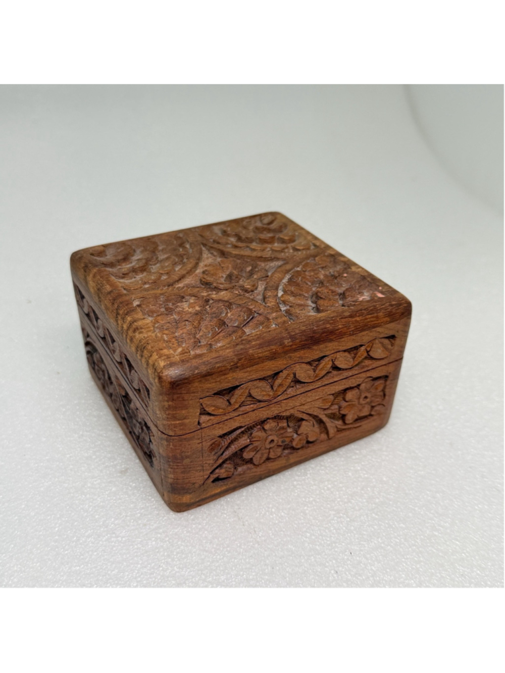 Vintage India Carved Wooden Box